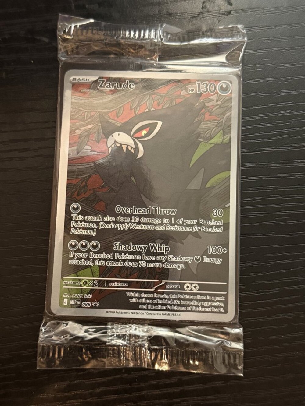 2026 Pokemon Zarude 088 MEP ETB Promo Sealed Card Packet English